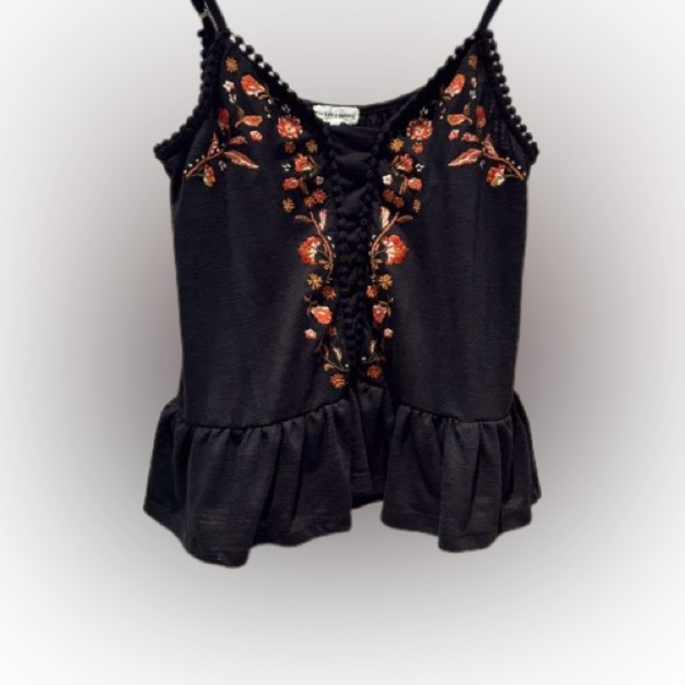 Black Floral Tank Top